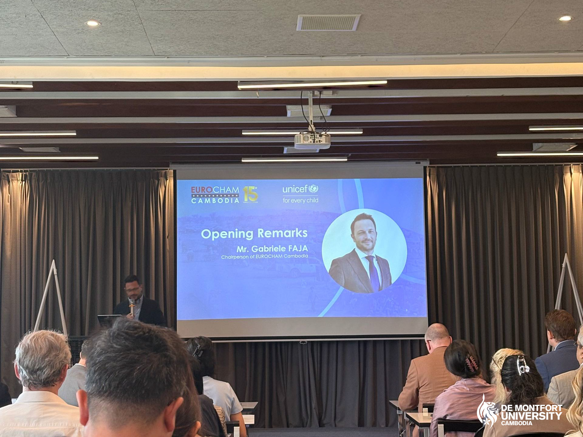 DMUC IFY Economics Students Attend EuroCham Cambodia Border Crisis Briefing with UNICEF Experts