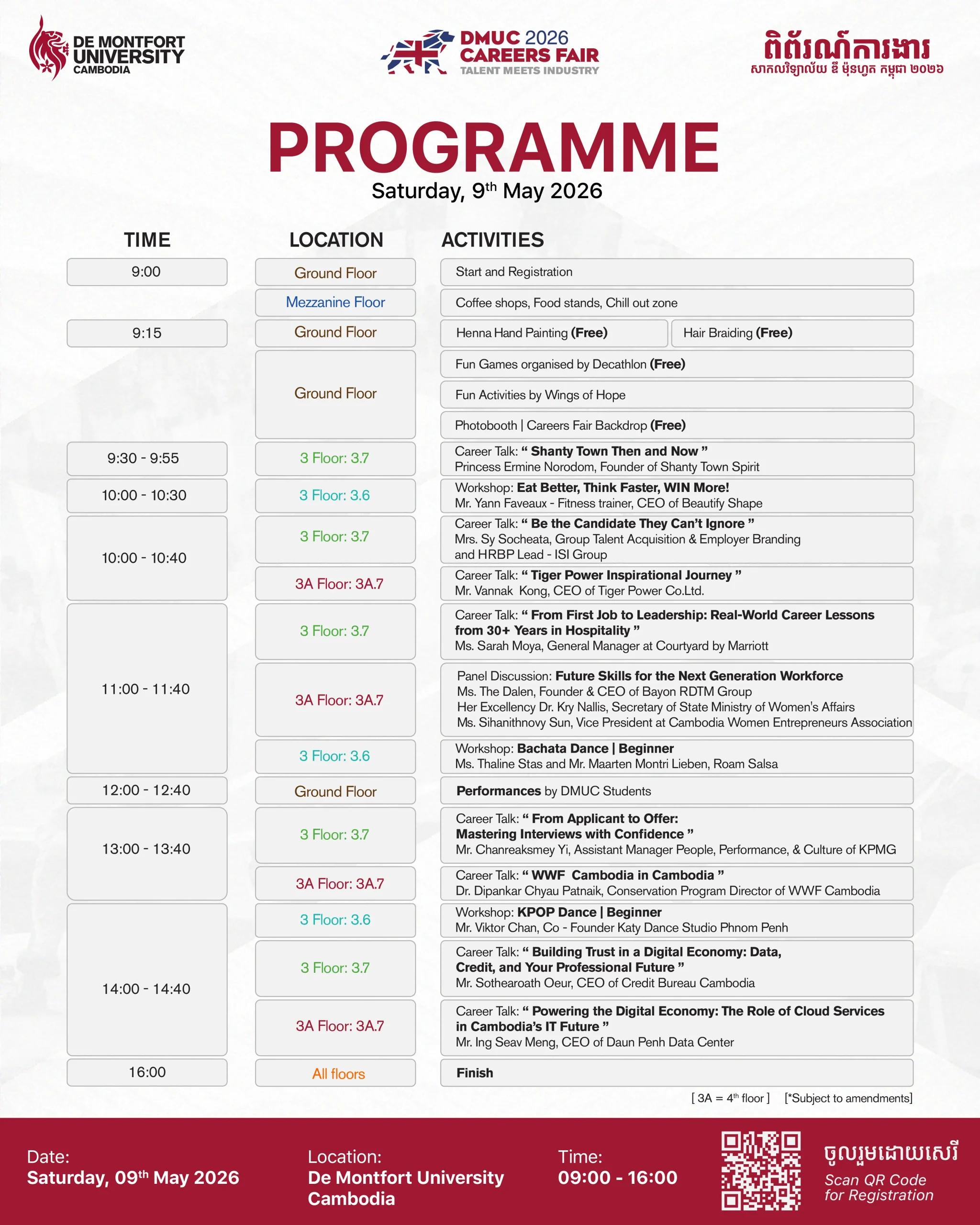 DMUC Careers Fair 2026 Agenda